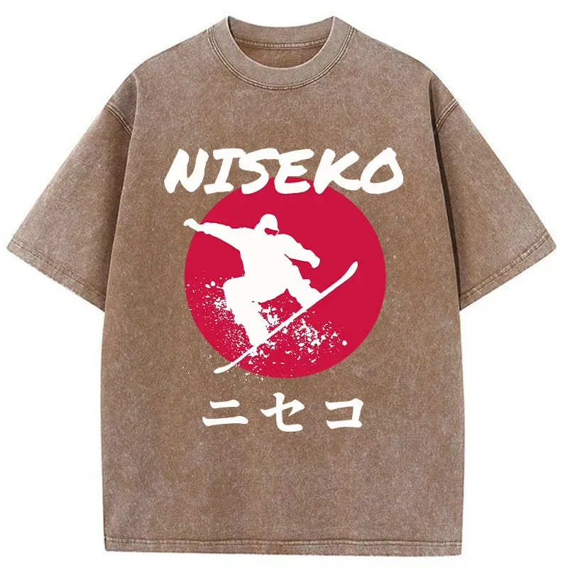 Tokyo-Tiger Niseko Snowboarding Washed T-Shirt