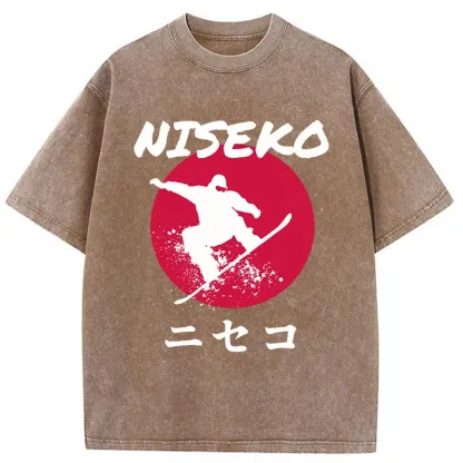 Tokyo-Tiger Niseko Snowboarding Washed T-Shirt