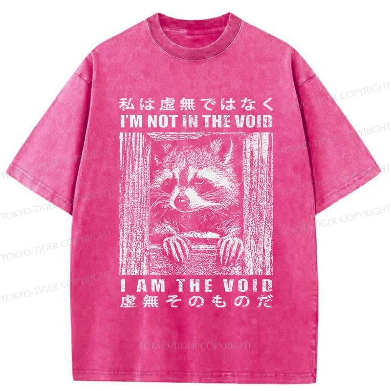 Tokyo-Tiger I Am The Void Funny Raccoon Washed T-Shirt