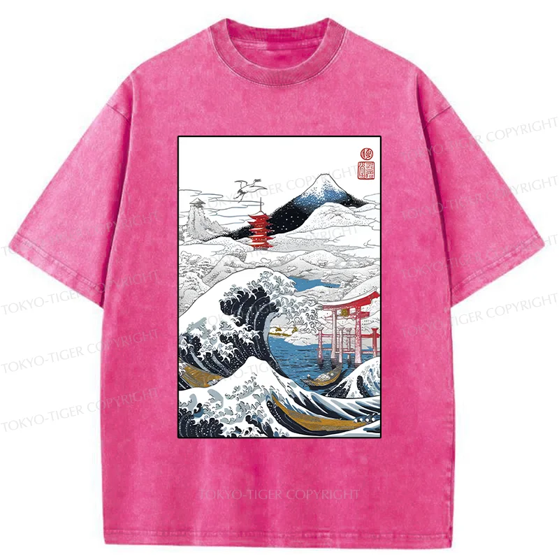 Tokyo-Tiger Snowy Japan Washed T-Shirt