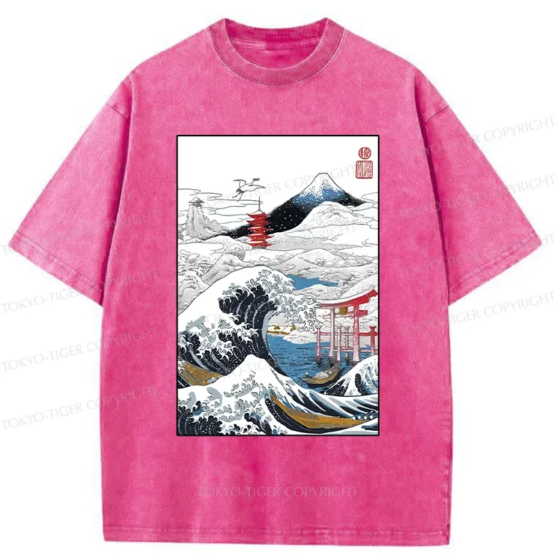 Tokyo-Tiger Snowy Japan Washed T-Shirt