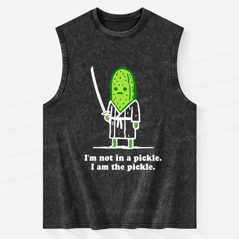 Tokyo-Tiger Funny Cucumber Samurai Washed Tank