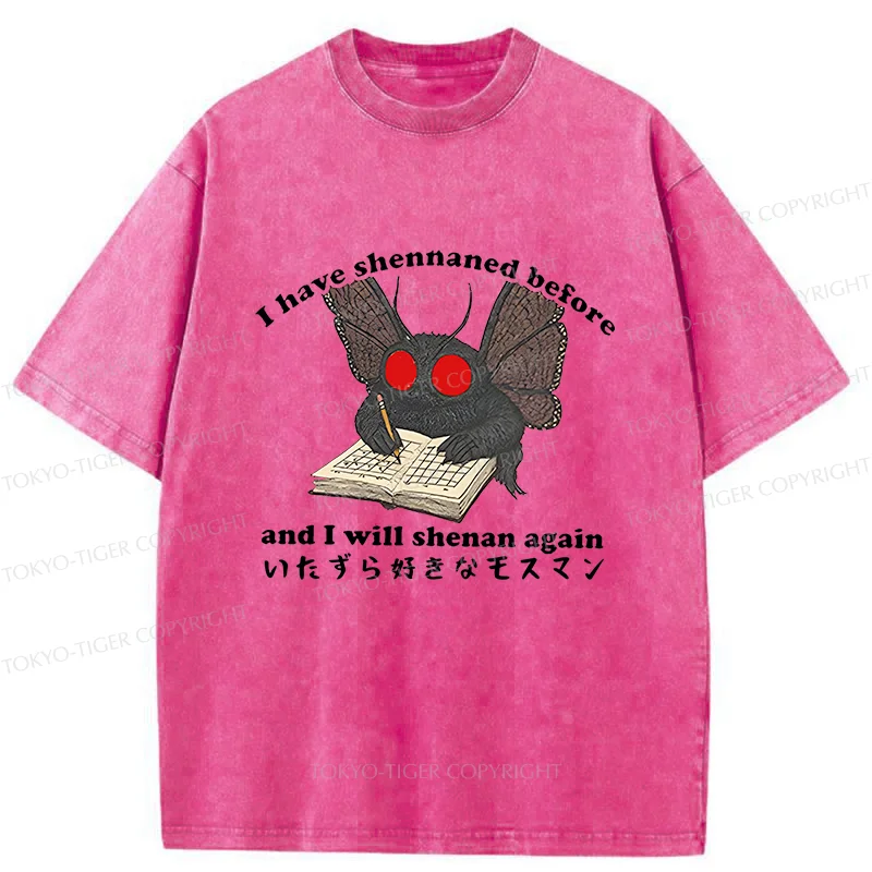 Tokyo-Tiger Mothman Writing Notes Washed T-Shirt