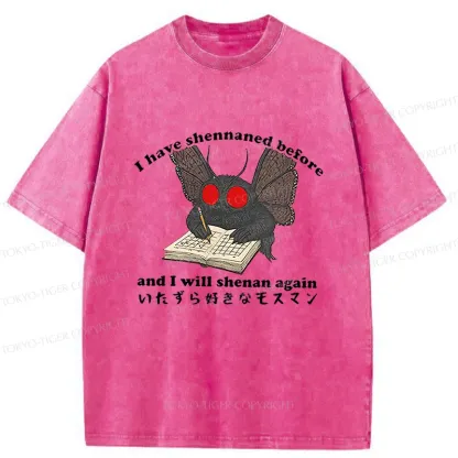 Tokyo-Tiger Mothman Writing Notes Washed T-Shirt