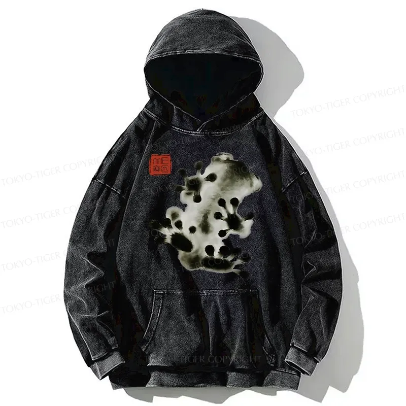Tokyo-Tiger Ink Painting Frog Washed Hoodie