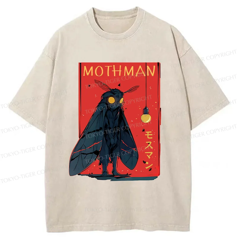 Tokyo-Tiger Mothman Chasing Light Washed T-Shirt