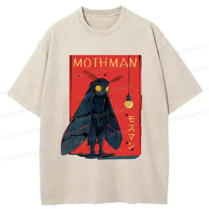 Tokyo-Tiger Mothman Chasing Light Washed T-Shirt