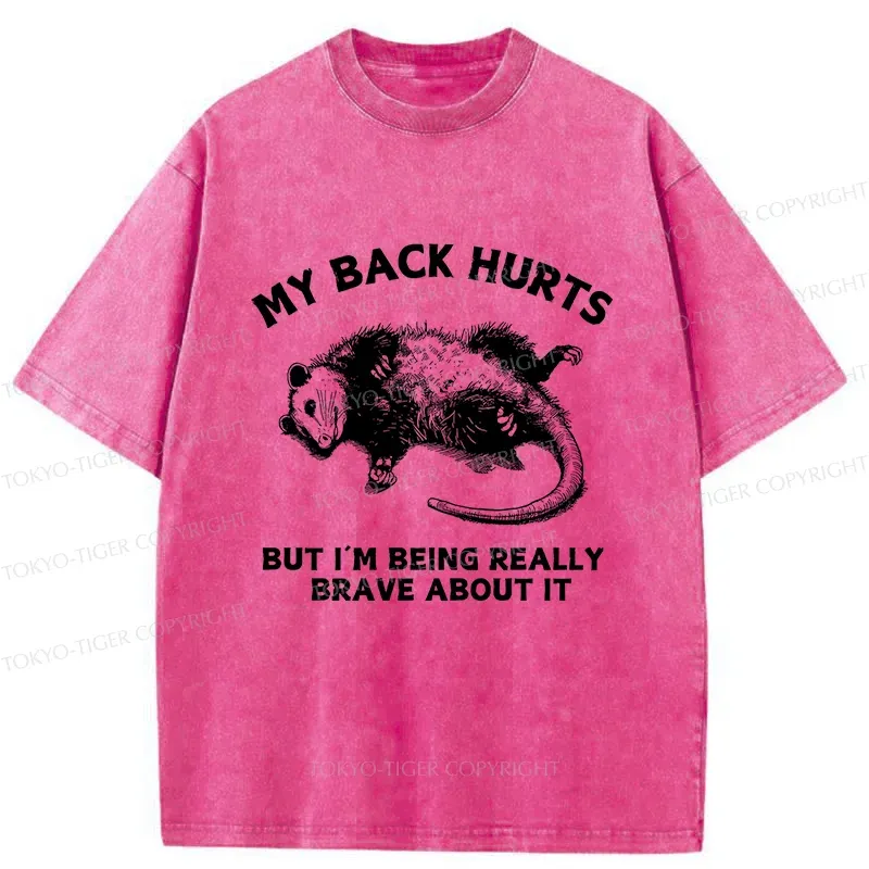 Tokyo-Tiger Opossum Lying Down Washed T-Shirt