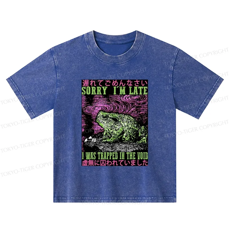 Tokyo-Tiger Frogs Trapped In The Void Kids Washed T-Shirt