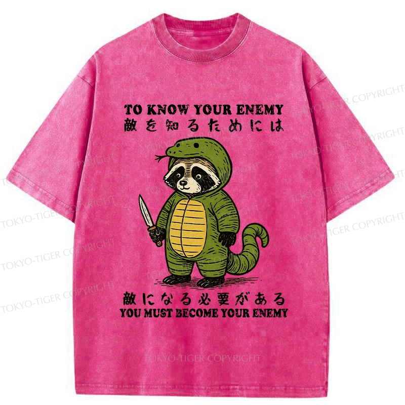 Tokyo-Tiger Raccoon Disguised As Enemy Washed T-Shirt