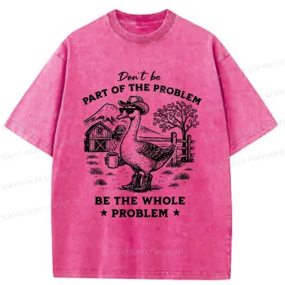 Tokyo-Tiger Silly Goose With Sunglasses Washed T-Shirt