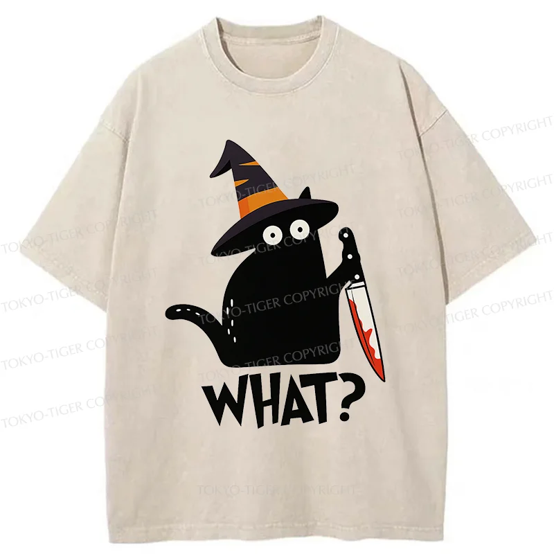 Tokyo-Tiger Halloween Back Cat Washed T-Shirt