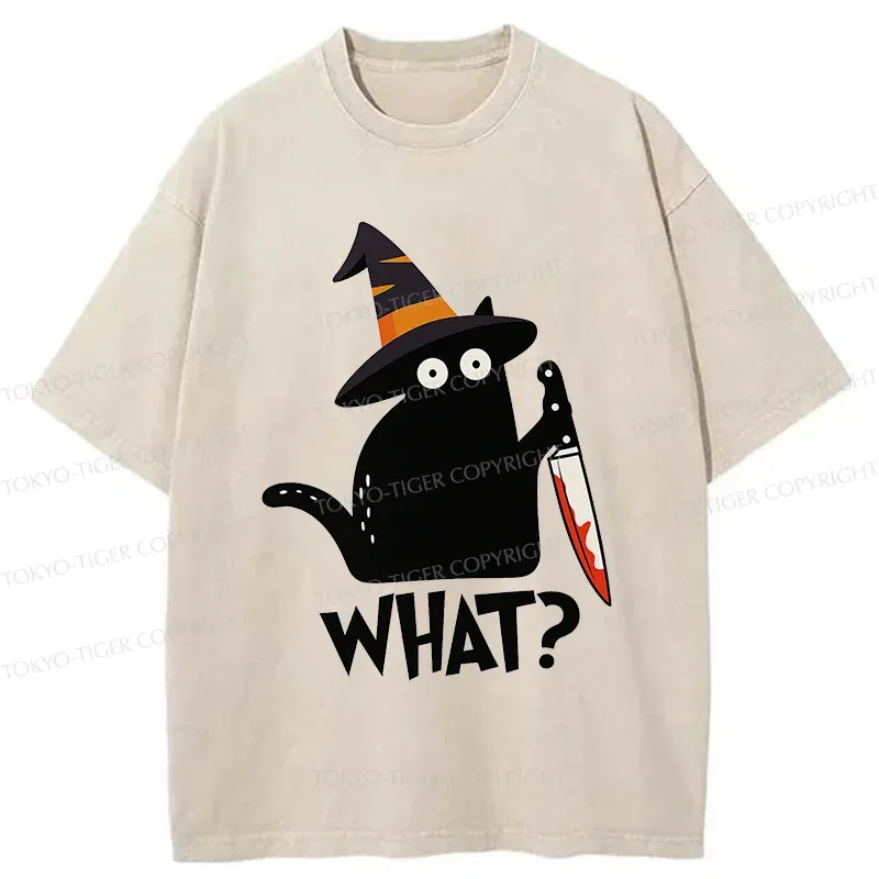 Tokyo-Tiger Halloween Back Cat Washed T-Shirt