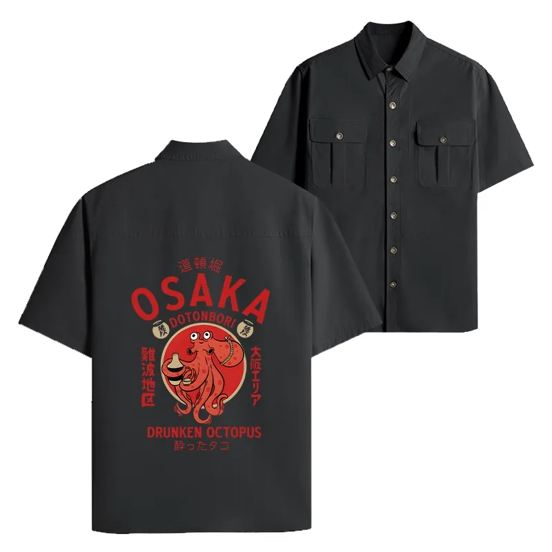 Tokyo-Tiger Drunken Octopus Japan Work Shirt