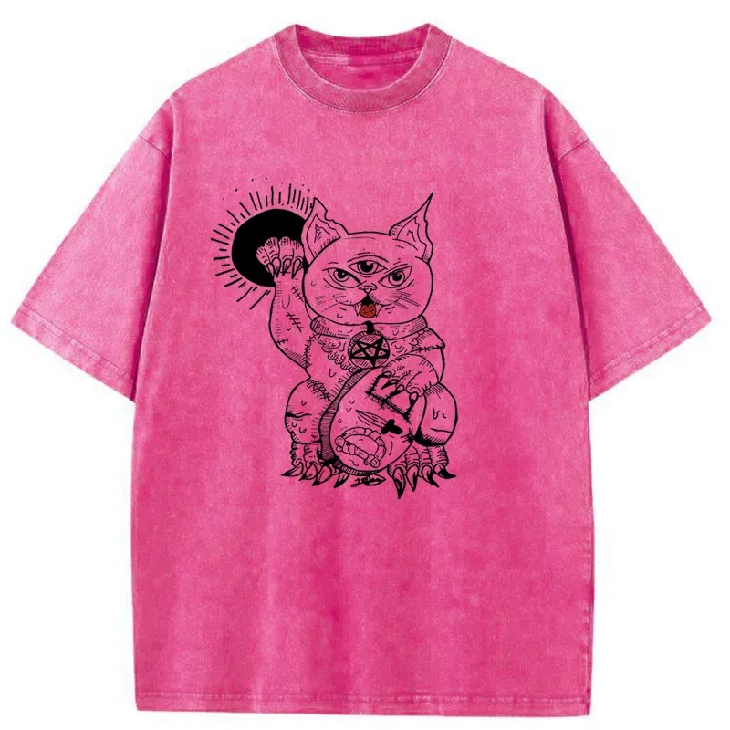 Tokyo-Tiger Evil Lucky Cat Washed T-Shirt