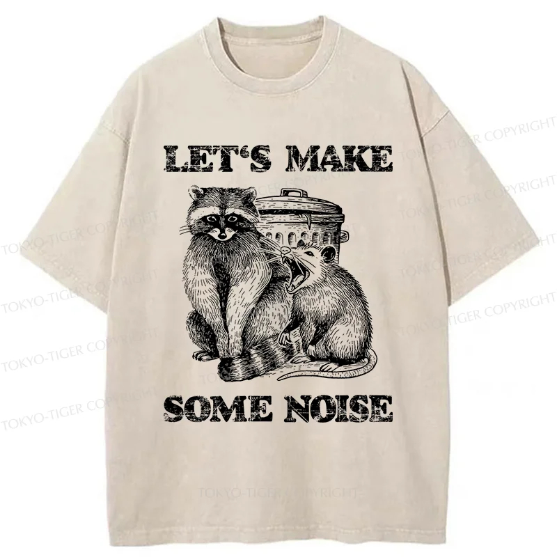 Tokyo-Tiger Noisy Raccoons And Possums Washed T-Shirt