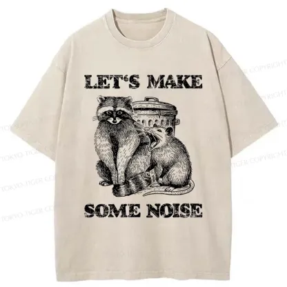 Tokyo-Tiger Noisy Raccoons And Possums Washed T-Shirt
