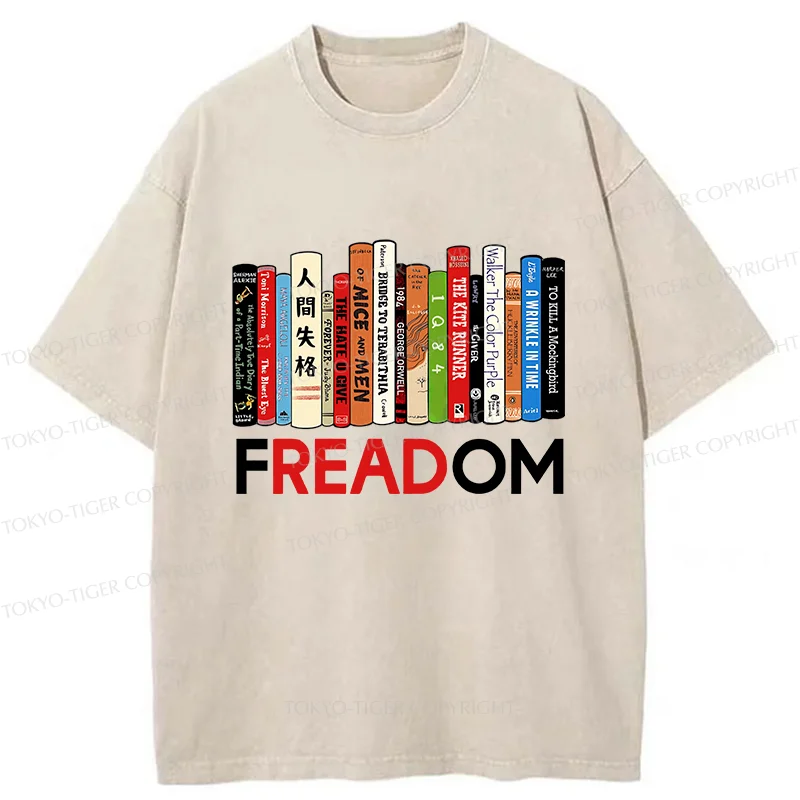 Tokyo-Tiger Freedom To Read Washed T-Shirt
