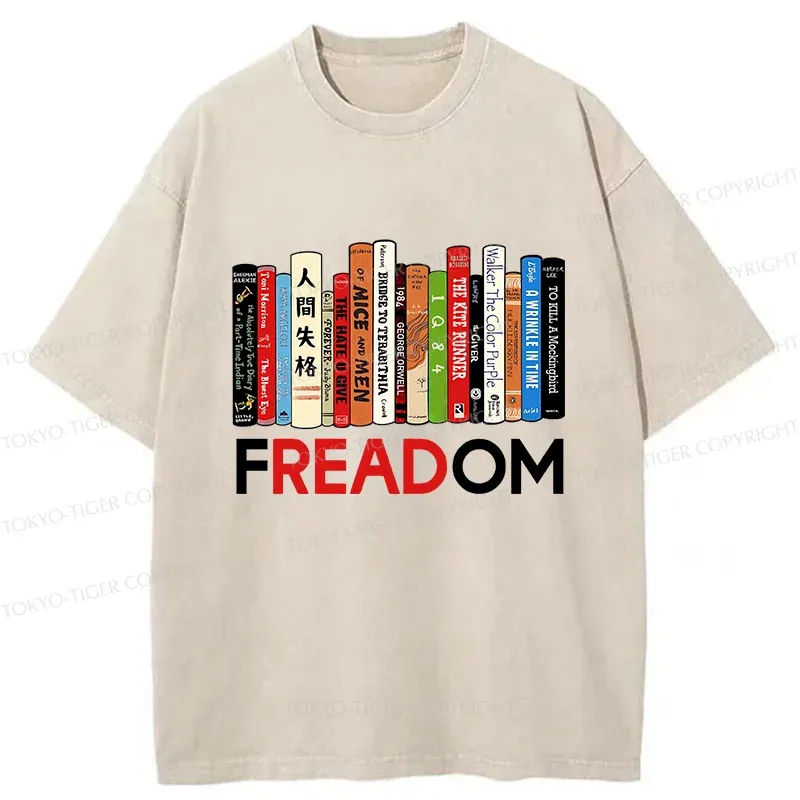 Tokyo-Tiger Freedom To Read Washed T-Shirt