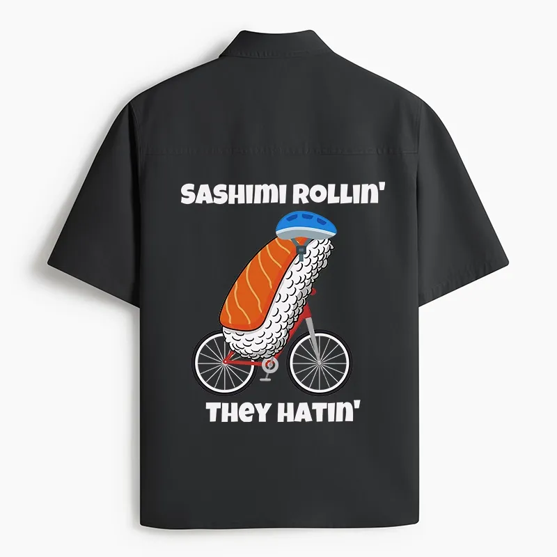 Tokyo-Tiger Sashimi Rollin' They Hatin' Work Shirt