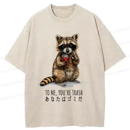 Tokyo-Tiger Raccoon's Favorite Trash Washed T-Shirt