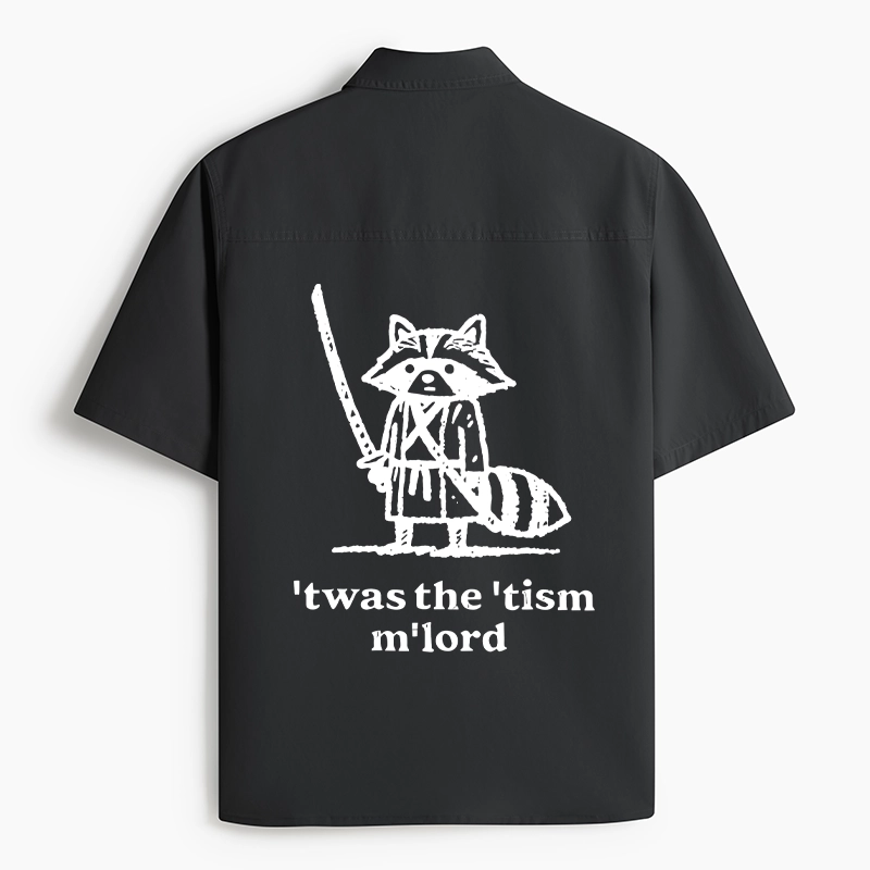 Tokyo-Tiger Focused Samurai Raccoon Work Shirt