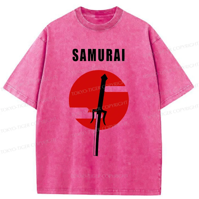 Tokyo-Tiger Samurai Sword Washed T-Shirt