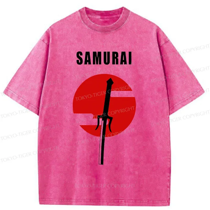 Tokyo-Tiger Samurai Sword Washed T-Shirt