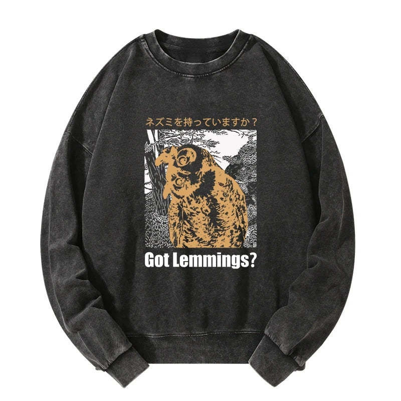 Tokyo-Tiger Do You Have Lemmings Japanese Washed Sweatshirt