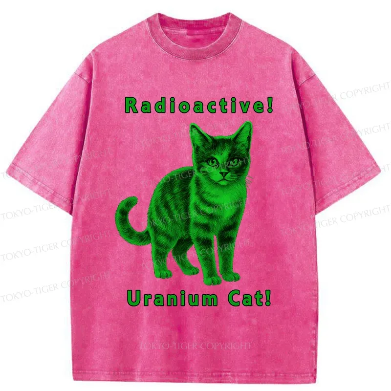 Tokyo-Tiger Green Pollution Cat Washed T-Shirt