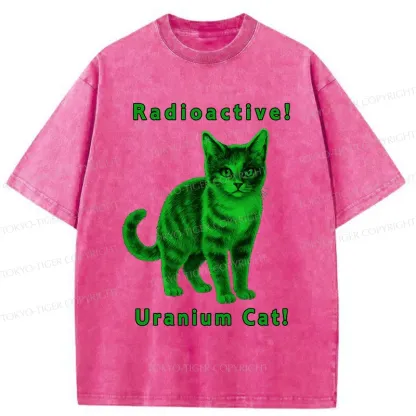 Tokyo-Tiger Green Pollution Cat Washed T-Shirt