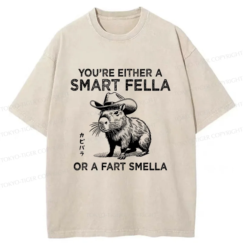 Tokyo-Tiger Smart Capybara Washed T-Shirt