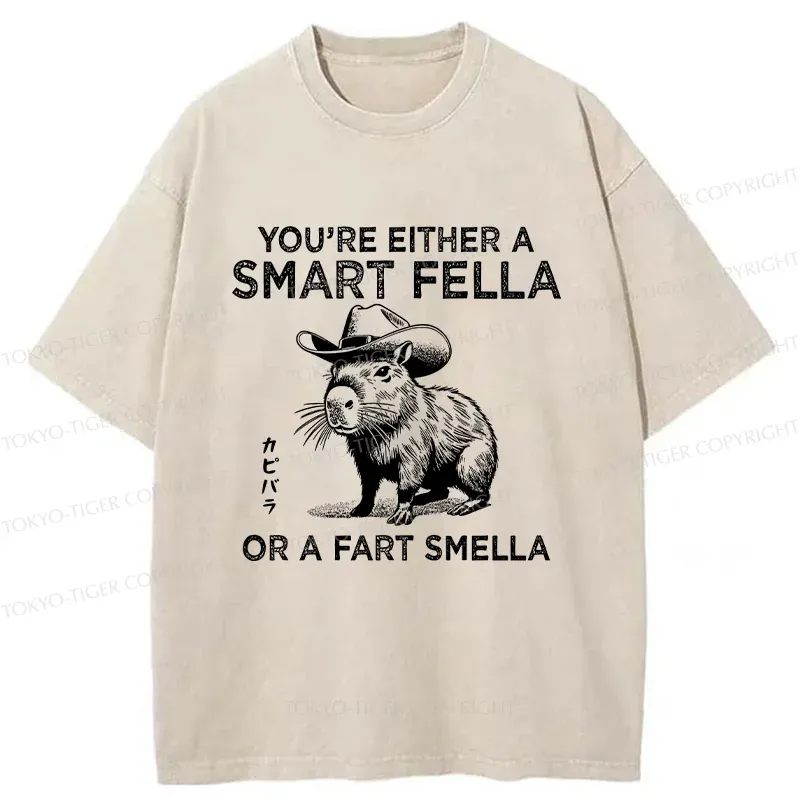 Tokyo-Tiger Smart Capybara Washed T-Shirt