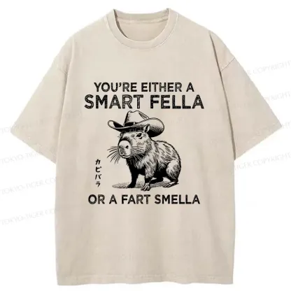 Tokyo-Tiger Smart Capybara Washed T-Shirt