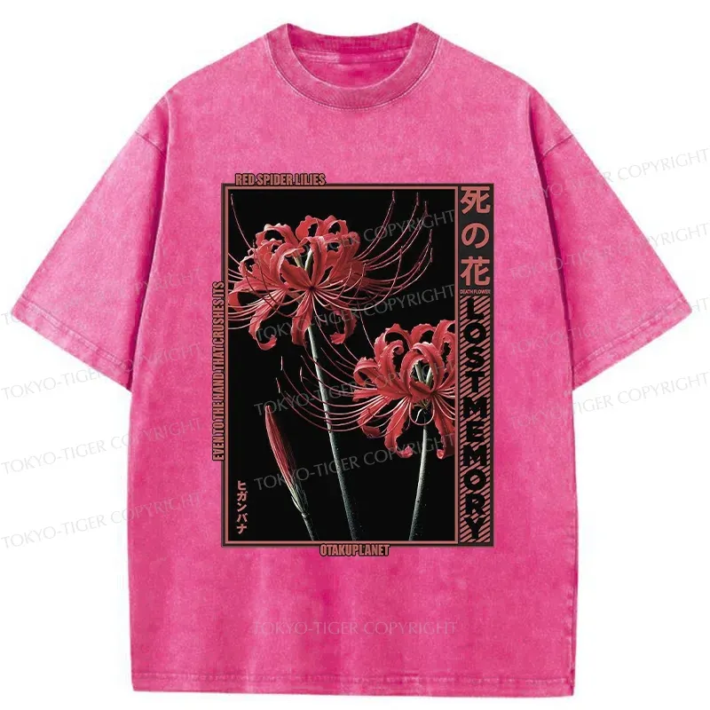 Tokyo-Tiger Red Spider Lily Washed T-Shirt