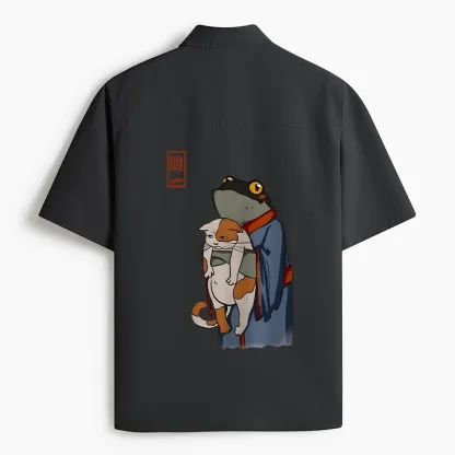 Tokyo-Tiger The Frog Holds The Cat Work Shirt