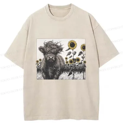 Tokyo-Tiger Cow In The Wind Washed T-Shirt