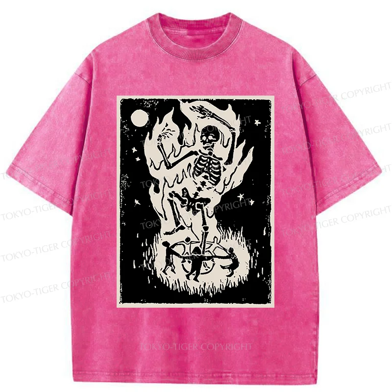 Tokyo-Tiger Summon Skeleton Washed T-Shirt