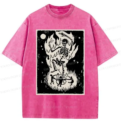Tokyo-Tiger Summon Skeleton Washed T-Shirt