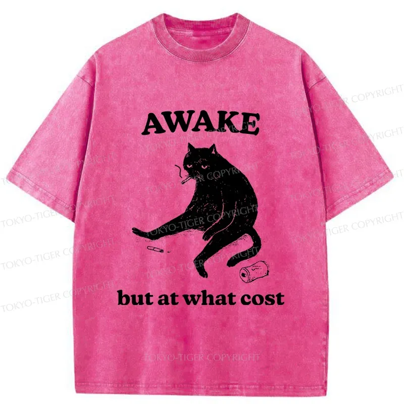 Tokyo-Tiger Decadent Smoking Cat Washed T-Shirt