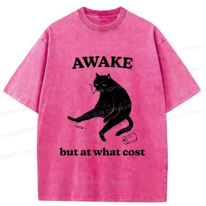 Tokyo-Tiger Decadent Smoking Cat Washed T-Shirt