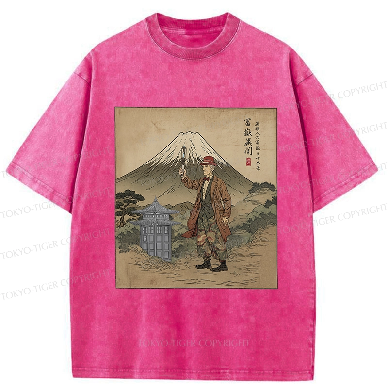 Tokyo-Tiger The Gentleman Who Encountered Mount Fuji Washed T-Shirt