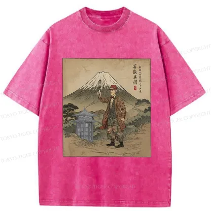 Tokyo-Tiger The Gentleman Who Encountered Mount Fuji Washed T-Shirt