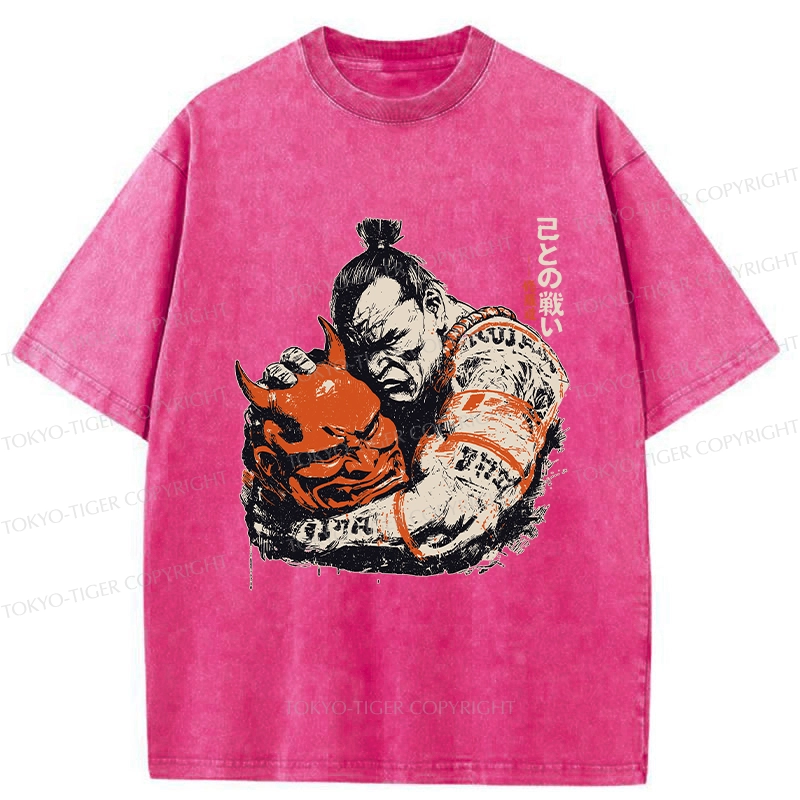 Tokyo-Tiger Battle With Oneself Washed T-Shirt