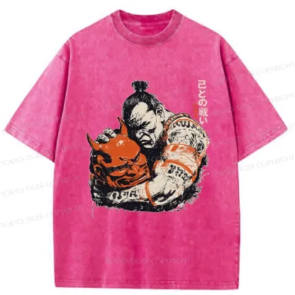Tokyo-Tiger Battle With Oneself Washed T-Shirt