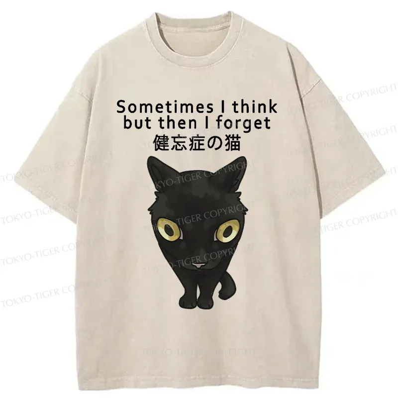 Tokyo-Tiger Amnesiac Cat Washed T-Shirt