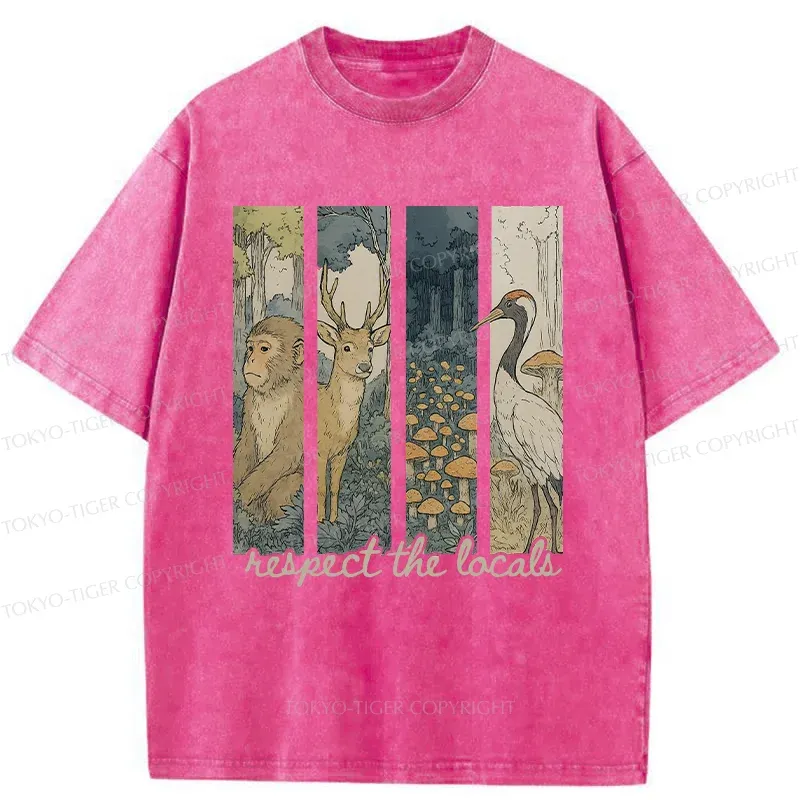 Tokyo-Tiger Japanese Local Animals And Plants Washed T-Shirt