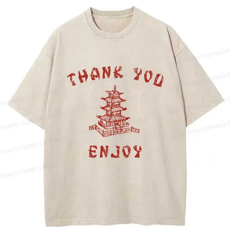 Tokyo-Tiger Retro Building Washed T-Shirt