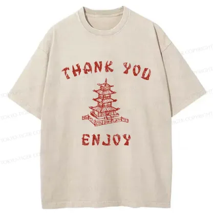 Tokyo-Tiger Retro Building Washed T-Shirt