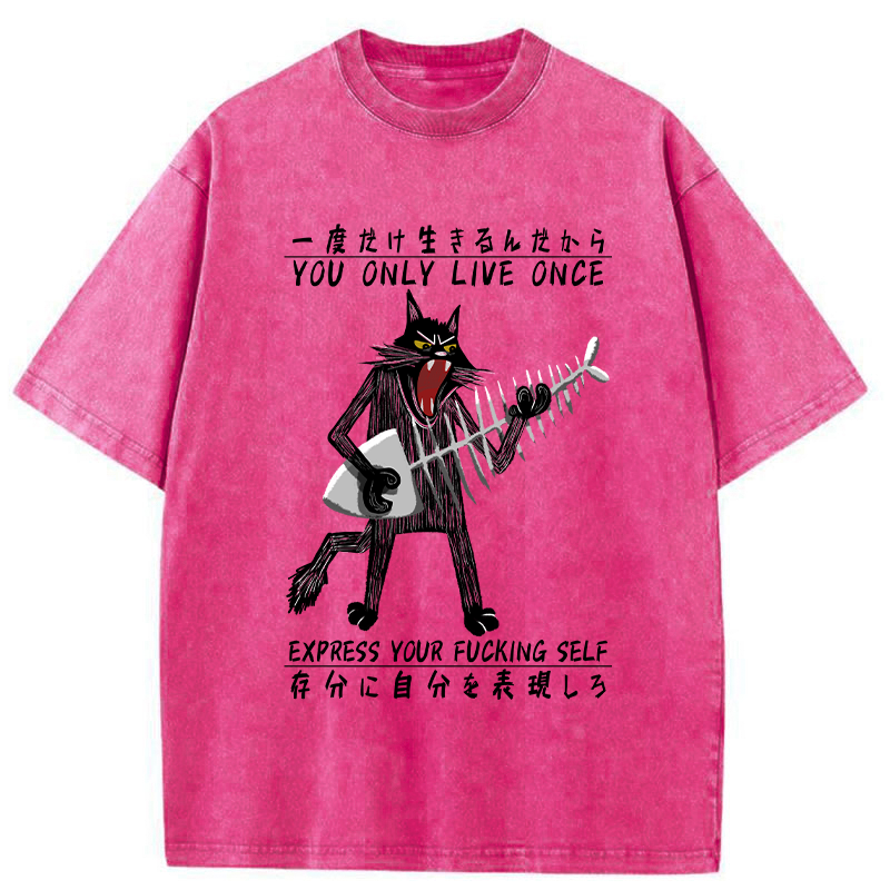 Tokyo-Tiger You Only Live Once Washed T-Shirt